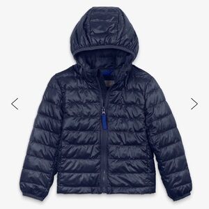 Primary Lighweight Puffer Jacket with Hood, navy size 5